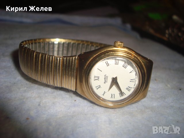 SWATCH SWISS AG 1995 Стар МАРКОВ ОРИГИНАЛЕН ПОЗЛАТЕН КВАРЦОВ ЛУКС ЧАСОВНИК - ГРИВНА ШВЕЙЦАРИЯ 26794, снимка 5 - Дамски - 37372639