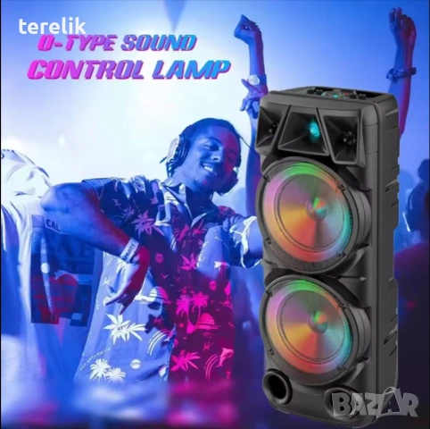 % Нова ZQS 8210 2х8 120W 6500mah 2 микрофона ПРЕНОСИМА КАРАОКЕ КОЛОНА От вносител 12 месеца гаранци, снимка 16 - Тонколони - 53165284