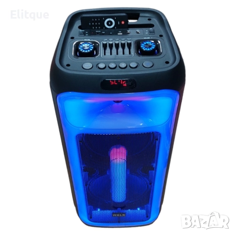 Преносима светеща караоке тонколона с микрофон и дистанционно управление  DR-1028, снимка 3 - Друга електроника - 52862468