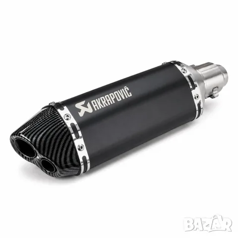 Черно-карбоново спортно гърне за мотор 370 mm, снимка 3 - Аксесоари и консумативи - 55866316