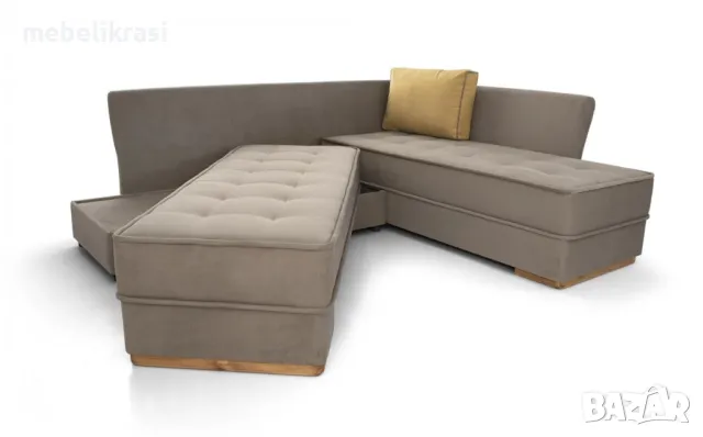 Ъглов диван Емоция светлокафяво Makalu 3 Makalu 5 С -10%, снимка 2 - Дивани и мека мебел - 50042676
