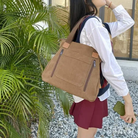 Ежедневна дамска чанта Brown, снимка 4 - Чанти - 47925559