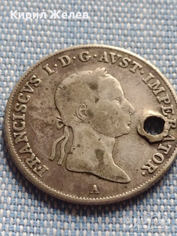 Сребърна монета 20 кройцера 1833г. Франц първи Виена Австрийска империя 13651, снимка 3 - Нумизматика и бонистика - 42900046