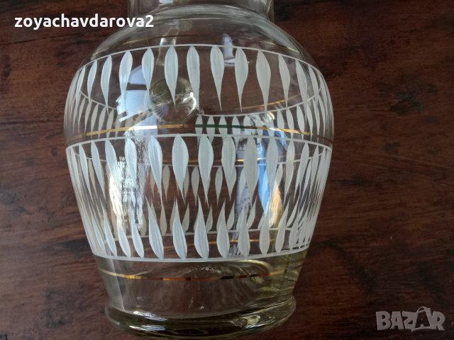 СТАР СТЪКЛЕН СЕРВИЗ ЗА РАКИЯ, ВИНО И ДР., снимка 3 - Антикварни и старинни предмети - 31039082