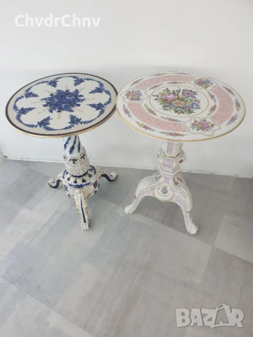 PMP Schierholz 68x47см/GDR 64x46см/2бр голяма немска порцеланова маса ГДР