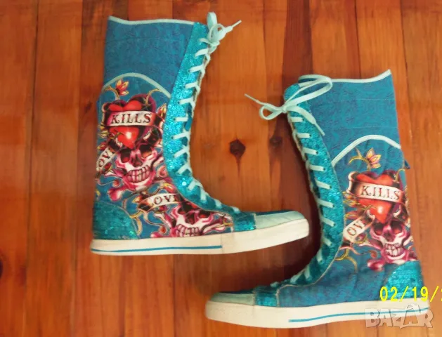 Ed Hardy оригинални дамски кецове UK7,5 /41, снимка 8 - Кецове - 56188081