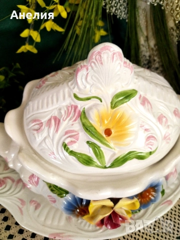 Съд от Италия с плато -прекрасен! , снимка 2 - Чинии - 51829072