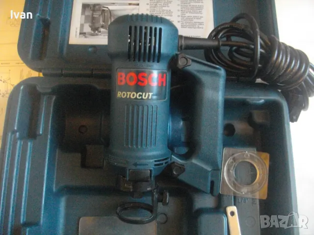САЩ Оригинална ЕЛЕКТРИЧЕСКА ФРЕЗА ЗА КАНТОВЕ ПРАВ ШЛАЙФ BOSCH ROBOCUT Профи Синя серия НОВА Комплект, снимка 2 - Други инструменти - 47662101