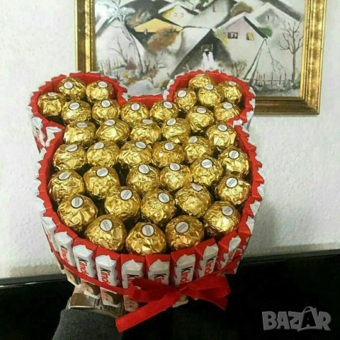 Кинде или Милкинис торта с лакомства, розички, снимка по поръчка, снимка 7 - Романтични подаръци - 31606628