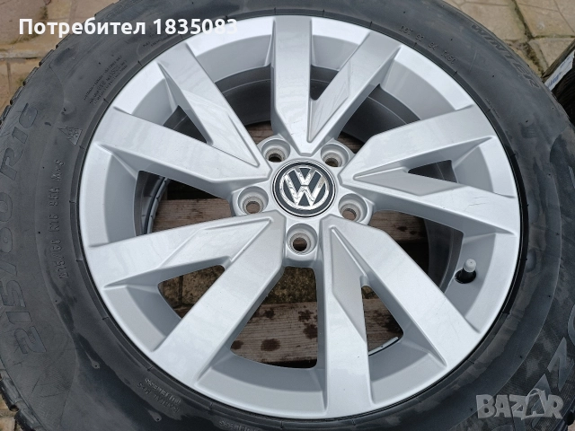 Лети джанти 16ки 5х112 VW + зимни гуми 215/60/16 Pirelli, снимка 4 - Гуми и джанти - 52816609