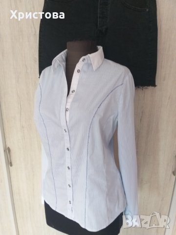 Спортно-елегантна риза в синьо и бяло - 12,00лв., снимка 7 - Ризи - 29277176