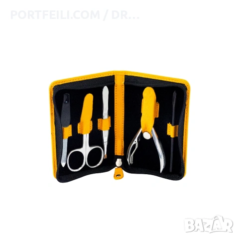 FRIEDRICH 23 GERMANY - Комплект за маникюр 5 части, несесер естествена кожа 