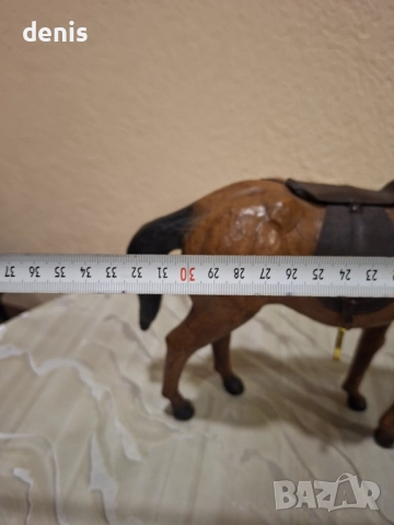 Статуетка на кон  с естествена конска кожа, снимка 7 - Антикварни и старинни предмети - 52528257