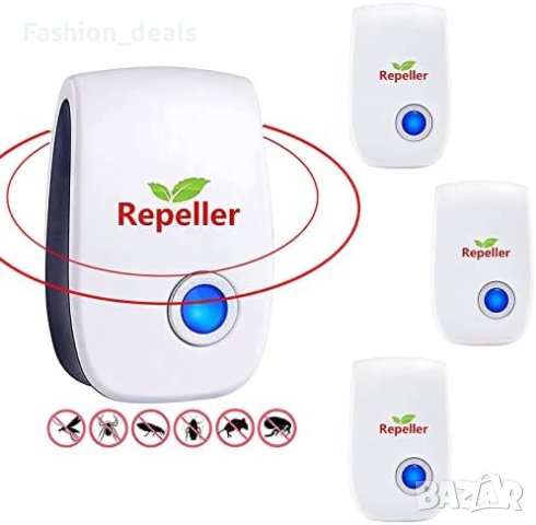 Нови 4 броя Тих Ултразвуков Репелент срещу Мишки, Комари и Паяци
