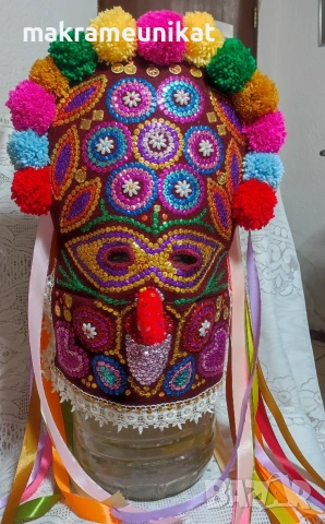Кукерска маска, гугла, уникат, арт, ръчна изработка, декорация , снимка 6 - Декорация за дома - 41588628