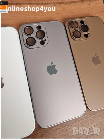 Матов Стъклен Кейс за Apple iPhone 16 Pro / Max - Различни цветове, снимка 10 - Калъфи, кейсове - 48852380