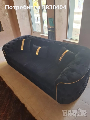 Голям масивен нов диван Честърфийлд, снимка 3 - Дивани и мека мебел - 52433381