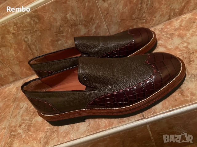 Мъжки кожени обувки мокасини