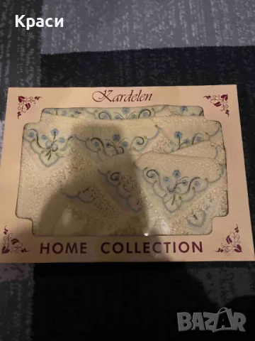 Луксозен турски комплект с изящно ръчно бродирани цветя., снимка 2 - Покривки за маси - 49260525