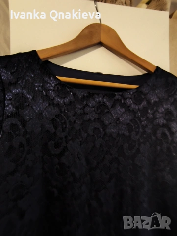 Дантела рокля мастилено синя, снимка 4 - Рокли - 53888689