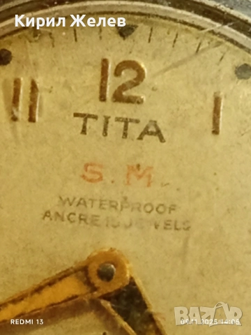 Стар механичен часовник дамски TITA Made in France рядък за КОЛЕКЦИОНЕРИ 51490, снимка 2 - Антикварни и старинни предмети - 52350830