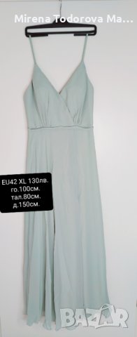 Абитуриентскa роклa.А-силует V-образно деколте с дължина до пода с разделена предна част. EU42 XL-13, снимка 3 - Рокли - 36676067