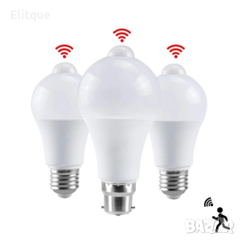 Лампа LED  със сензор за движение, 220V, снимка 4 - Други - 52832315