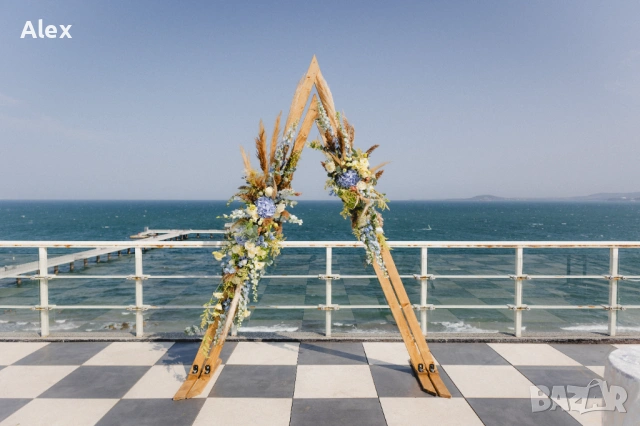 Дървени бохо сватбени арки под наем, снимка 4 - Други - 40272531