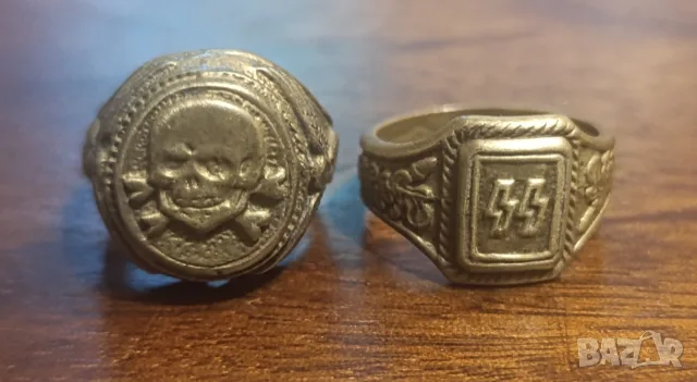 Германски пръстени ВСВ бронз SS и Totenkopf