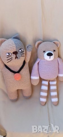 Плетени зайчета и котенца, снимка 7 - Плюшени играчки - 38314495
