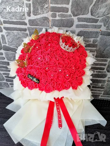 вечен букет 101🌹👑 човешки размер , снимка 5 - Подаръци за жени - 55849468