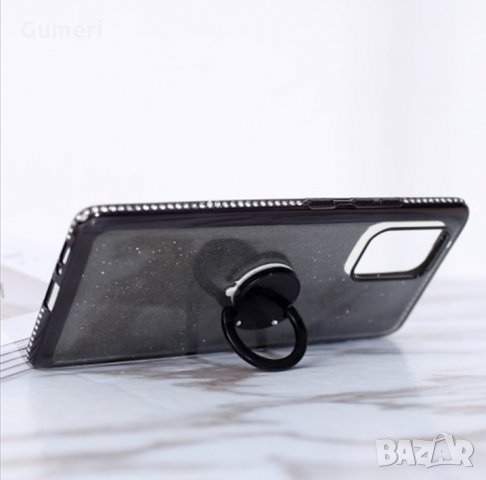  Samsung Galaxy S10 lite / Samsung Galaxy A91 Силиконов гръб с брокат и метален пръстен , снимка 2 - Калъфи, кейсове - 29938313