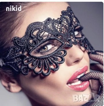 20 домино черна бяла червена маска дантела за лице очи маскарад парти бал, снимка 3 - Други - 44329501