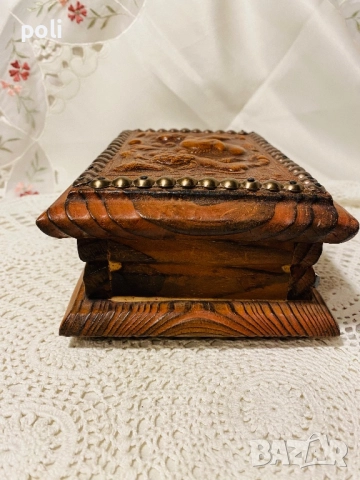 кутия за бижута от дърво и кожа , снимка 5 - Декорация за дома - 52635051
