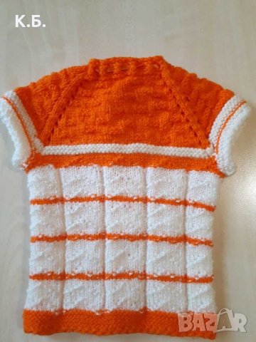 Бебешко елече - ръчно плетиво р-р 62 , снимка 3 - Бебешки якета и елеци - 30377467