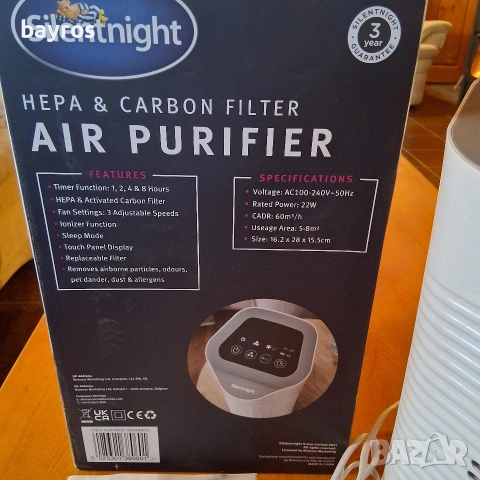 Пречиствател на въздух, йонизатор Silentnight 22W, снимка 5 - Овлажнители и пречистватели за въздух - 53029928