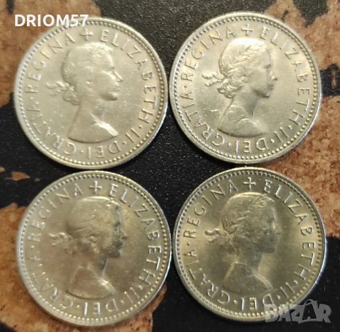 Монетu Великобритния - 4 бр.› Кралица Елизабет II [1960-1966], снимка 2 - Нумизматика и бонистика - 50110110