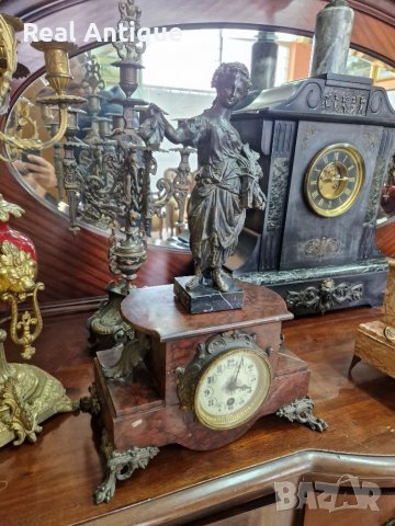 Прекрасен антикварен френски каминен часовник , снимка 4 - Антикварни и старинни предмети - 40094739