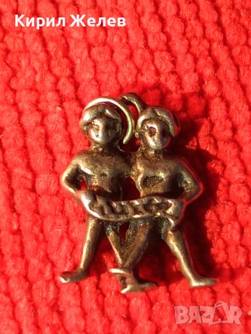 СТАР Сребърен ЗОДИАКАЛЕН АРТ МЕДАЛЬОН ЗОДИЯ БЛИЗНАЦИ СРЕБРО 800 ФИГУРАЛЕН АСТРОЛОГИЧЕН ПЕНДАНТ 25427, снимка 3 - Антикварни и старинни предмети - 39319673