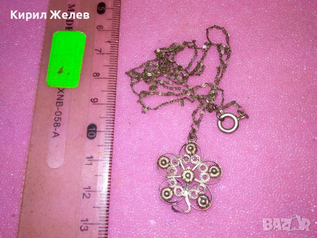 СТАР ФЛОРАЛЕН ФИЛИГРАНЕН РЕТРО СРЕБЪРЕН МЕДАЛЬОН ВИСОКА ПРОБА СРЕБРО със СРЕБЪРНА ВЕРИЖКА 41958, снимка 8 - Антикварни и старинни предмети - 44393989