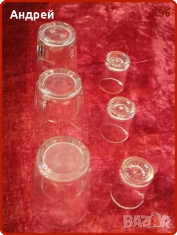 Лот: 3 + 3 чаши за питието и… „разредителя“, снимка 3 - Чаши - 29618180