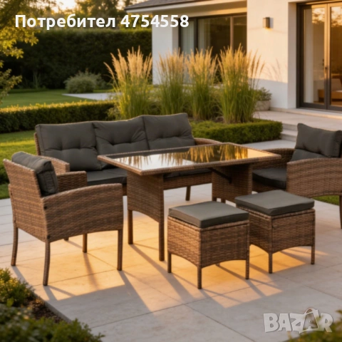 Комплект градински мебели от техноратан - перфектен кът за релакс, снимка 4 - Градински мебели, декорация  - 53892460