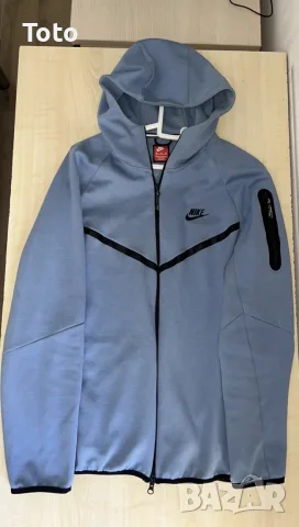 Оригинално горнище Nike Tech Fleece, размер ХL (Светлосин), снимка 2 - Спортни дрехи, екипи - 56208620