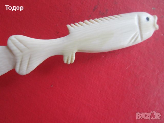 Страхотен нож от слонова кост 19 век, снимка 4 - Колекции - 37853499