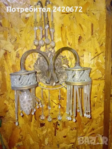 Старинен  кристален  аплик, снимка 1