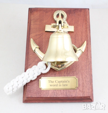 Камбана с котва от плътен месинг, полирана. , снимка 7 - Колекции - 54000357