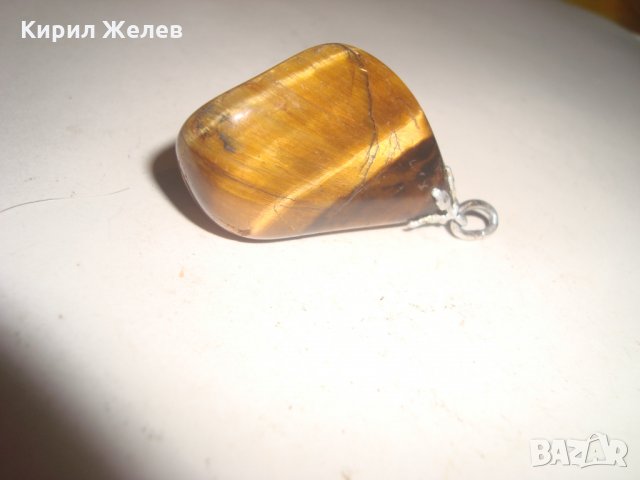 ОГРОМЕН КАМЪК ТИГРОВО ОКО МЕДАЛЬОН ПОЛИРАН ЮВЕЛИРНО АРТ ПЕНДАНТ 14936, снимка 9 - Колиета, медальони, синджири - 30665821