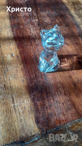 чешки кристал коте фигурка Бохемия, Bohemia Crystal, чисто нова, снимка 3 - Статуетки - 34498976
