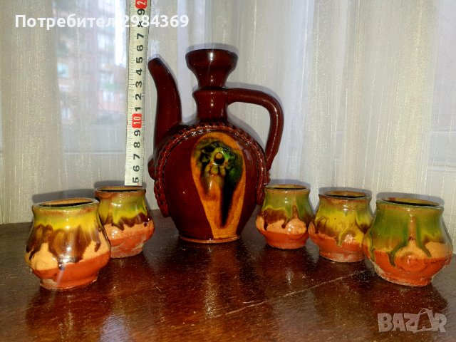 Керамичен сервиз за греяна ракия, снимка 2 - Чаши - 39494072