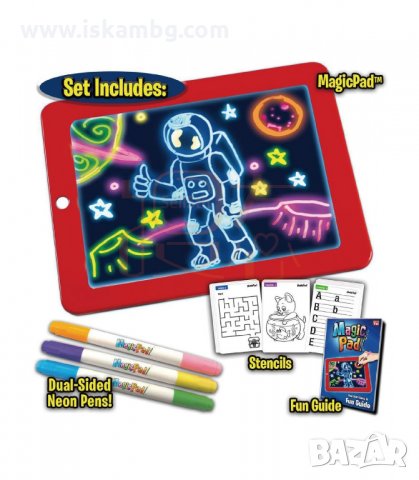 ДЕТСКИ СВЕТЕЩ МАГИЧЕСКИ ТАБЛЕТ ЗА РИСУВАНЕ MAGIC SKETCH PAD - код 2650, снимка 10 - Рисуване и оцветяване - 33928208